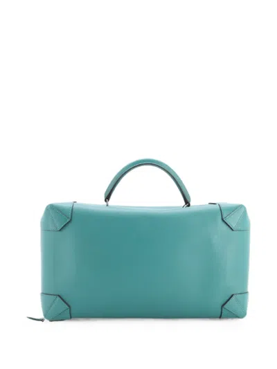 Pre-owned Hermes Maxibox Bag Evercolor 37 Satchel In グリーン