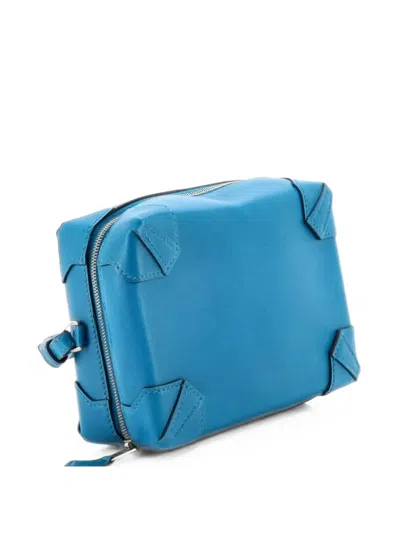 Pre-owned Hermes Maxibox Bag Tadelakt Mini Clutch Bag In Blue