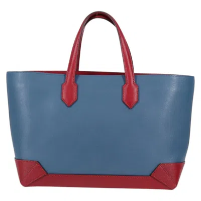 Pre-owned Hermes Hermès Maxibox Blue Leather Tote Bag ()