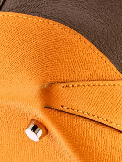 Pre-owned Hermes Maxibox Cabas Evercolor With Epsom 30 Tote Bag In Brown