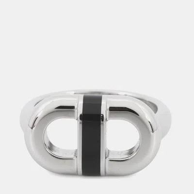 Pre-owned Hermes Mayon Ring Size T60 Black Metal Lacquer