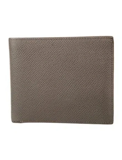 Pre-owned Hermes Mc² Copernic Compact Wallet In Gray