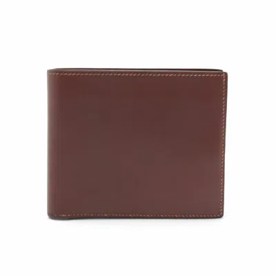 Pre-owned Hermes Mc2 Bordeaux Leather Wallet (bi-fold) () In Burgundy