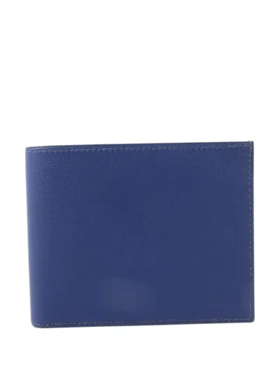 Pre-owned Hermes Mc2 Copernic Wallet In Blue