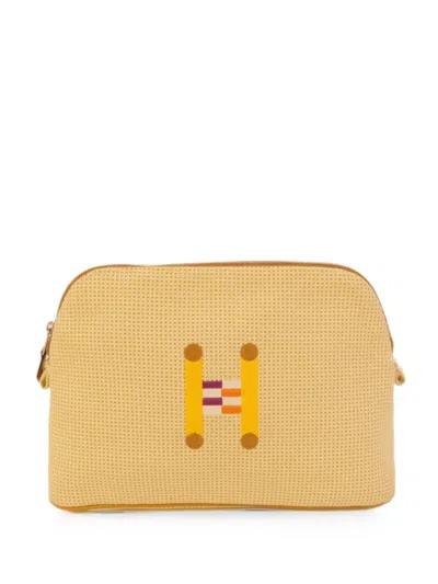 Pre-owned Hermes Medium Bolide Crazy H Clutch Bag In Neutrals