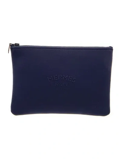 Pre-owned Hermes Medium Neobain Case In Blue