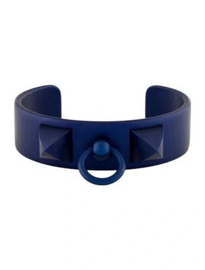 Pre-owned Hermes Medor Aluminium Sunset Cuff Bracelet, 6" In Blue