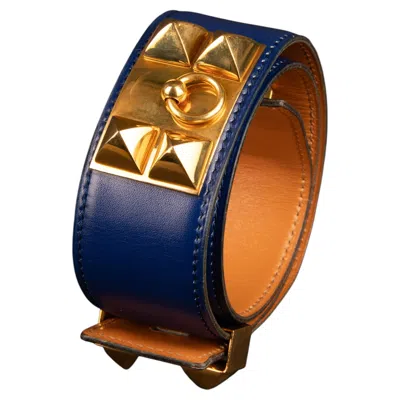Pre-owned Hermes 'medor' Belt 1987 In Black