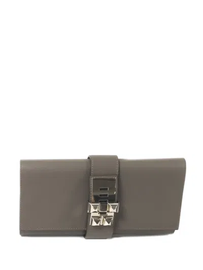 Pre-owned Hermes Medor Clutch Bag In Gray