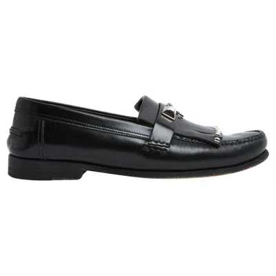 Pre-owned Hermes Medor Mocassins Eu37 Loafers Collier De Chien Us6.5 Uk4 In Black