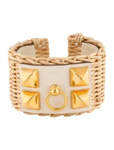 Pre-owned Hermes Medor Picnic Cuff Bracelet, 7" In Multi