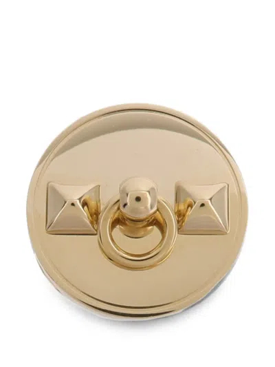 Pre-owned Hermes Médor Scarf Ring In Gold