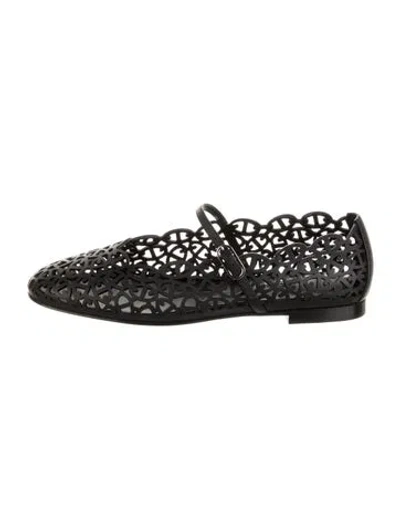Pre-owned Hermes Meli Calfskin Ballet Flats In Black