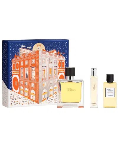 Hermes Hermès Men's 2.5oz Terre D' Pure Perfume 3pc Set In Transparent