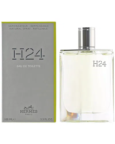Hermes Hermès Men's 3.3oz H24 Edt Spray (refillable) In Transparent