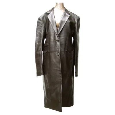 Pre-owned Hermes Men's Buttery Soft Black Lambskin Leather Unisex Coat Size 54 C 21st C