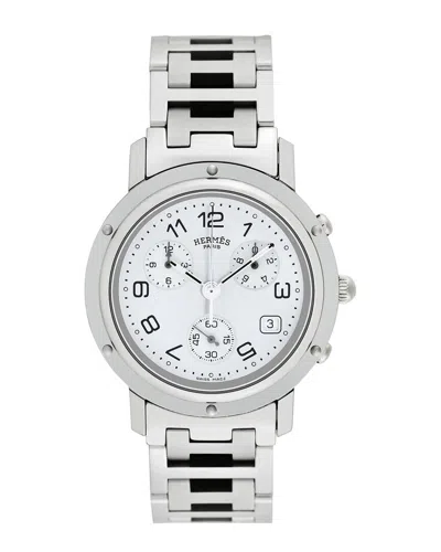Pre-owned Hermes Men's Clipper Chrono Watch, Circa 2000's (authentic Pre-loved)