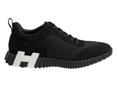 Pre-owned Hermes Men's  Paris Bouncing Sneakers In Black