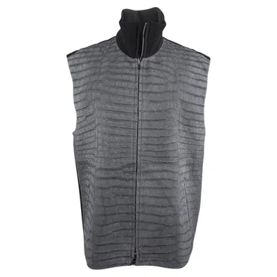Pre-owned Hermes Men's Limited Edition Vest Sueded Porosus Crocodile And Leather 50 In Gray