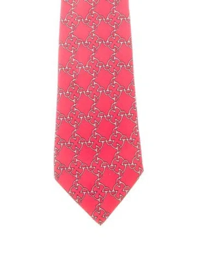 Pre-owned Hermes Men's Silk Tie In Multi
