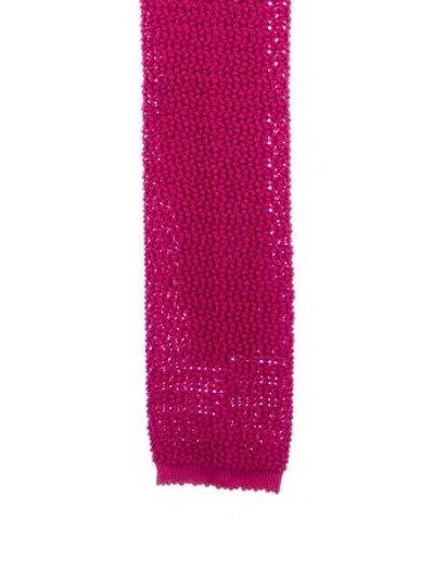 Pre-owned Hermes Men's Silk Tie In Pink