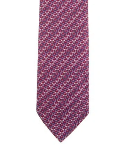 Pre-owned Hermes Men's Silk Tie In Pink