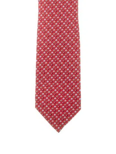 Pre-owned Hermes Men's Silk Tie W/tags In Red