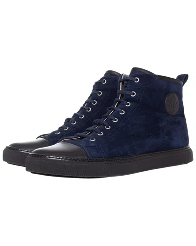Pre-owned Hermes Hermès Men's Suede High-top Sneaker (authentic Pre-loved) In Blue