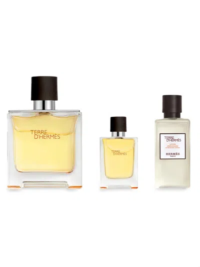 Hermes Men's Terre D'hermès 3-piece Pure Perfume Gift Set In Transparent