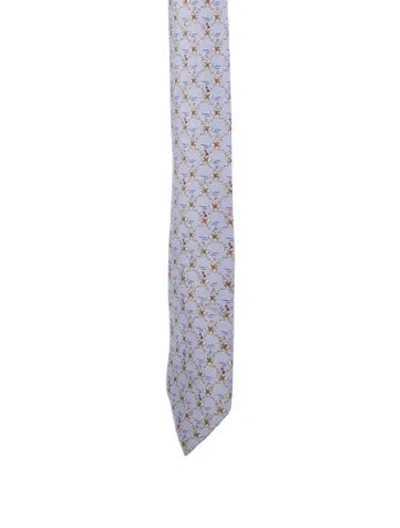 Pre-owned Hermes Men's Tie In Blue