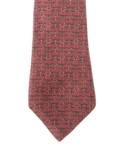Pre-owned Hermes Men's Tie In Red/yellow
