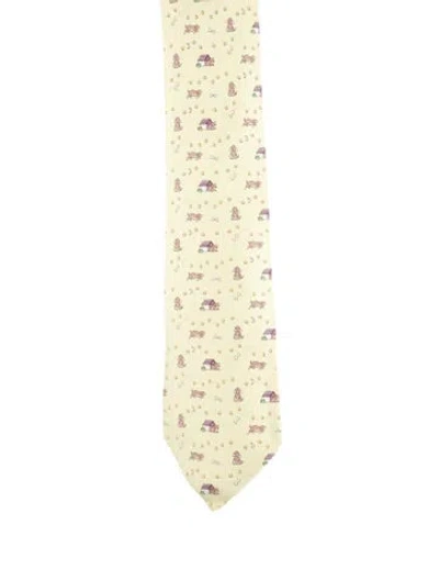 Pre-owned Hermes Mens Tie In Green