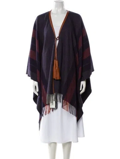 Pre-owned Hermes Merino Wool Colorblock Pattern Jacket In Purple