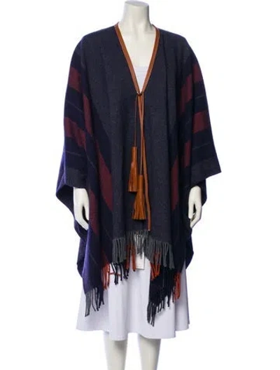 Pre-owned Hermes Merino Wool Striped Sweater In Blue