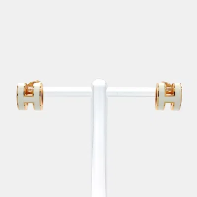 Pre-owned Hermes Hermès Metal Pop H Logo Earrings In Multicolor