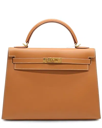 Pre-owned Hermes Hermès Metallic Leather Kelly 32 Bag - '00s (authentic Pre-loved)