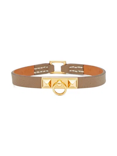 Pre-owned Hermes Micro Rivale Bracelet In Gold