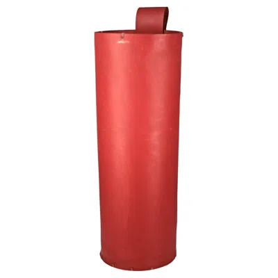 Pre-owned Hermes Mid-20th C. Modern French Red Leather Cylindrical Umbrella Stand By Hermès Paris