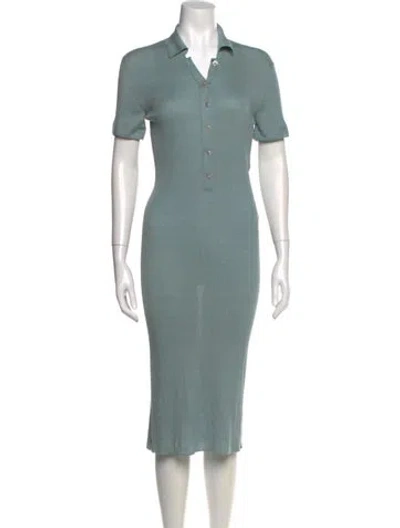 Pre-owned Hermes Midi Length Dress In Blue