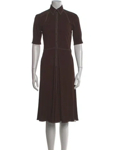 Pre-owned Hermes Midi Length Dress In Brown