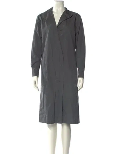 Pre-owned Hermes Midi Length Dress In Gray
