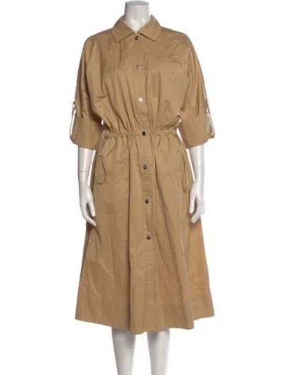 Pre-owned Hermes Midi Length Dress W/ Tags In Brown