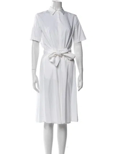 Pre-owned Hermes Midi Length Dress In White