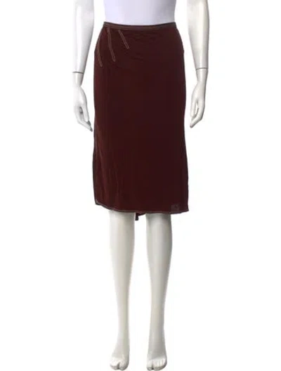 Pre-owned Hermes Midi Length Skirt In Brown