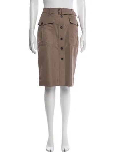 Pre-owned Hermes Midi Length Skirt In Brown