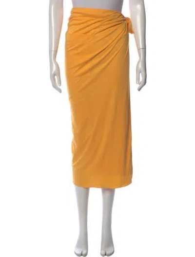 Pre-owned Hermes Midi Length Skirt W/ Tags In Orange