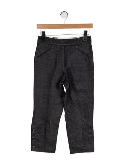Pre-owned Hermes Mid-rise Straight Leg Jeans In Black