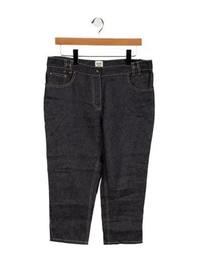 Pre-owned Hermes Mid-rise Straight Leg Jeans In Blue