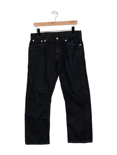 Pre-owned Hermes Mid-rise Straight Leg Jeans In Blue