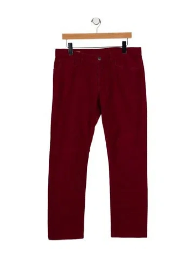 Pre-owned Hermes Mid-rise Straight Leg Jeans In Red